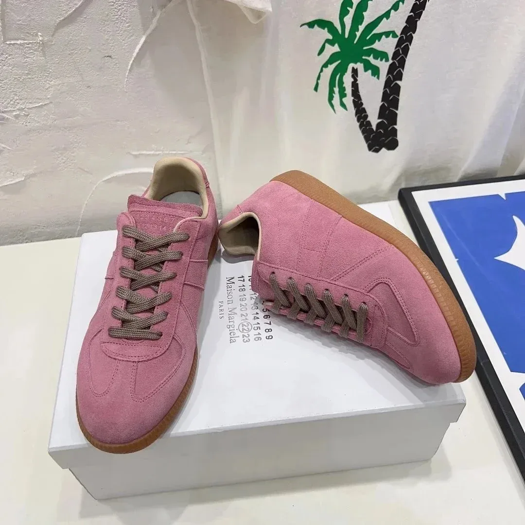 Maison Margiela Maison Margiela Replica Pink Suede Sneakers Pink - 1