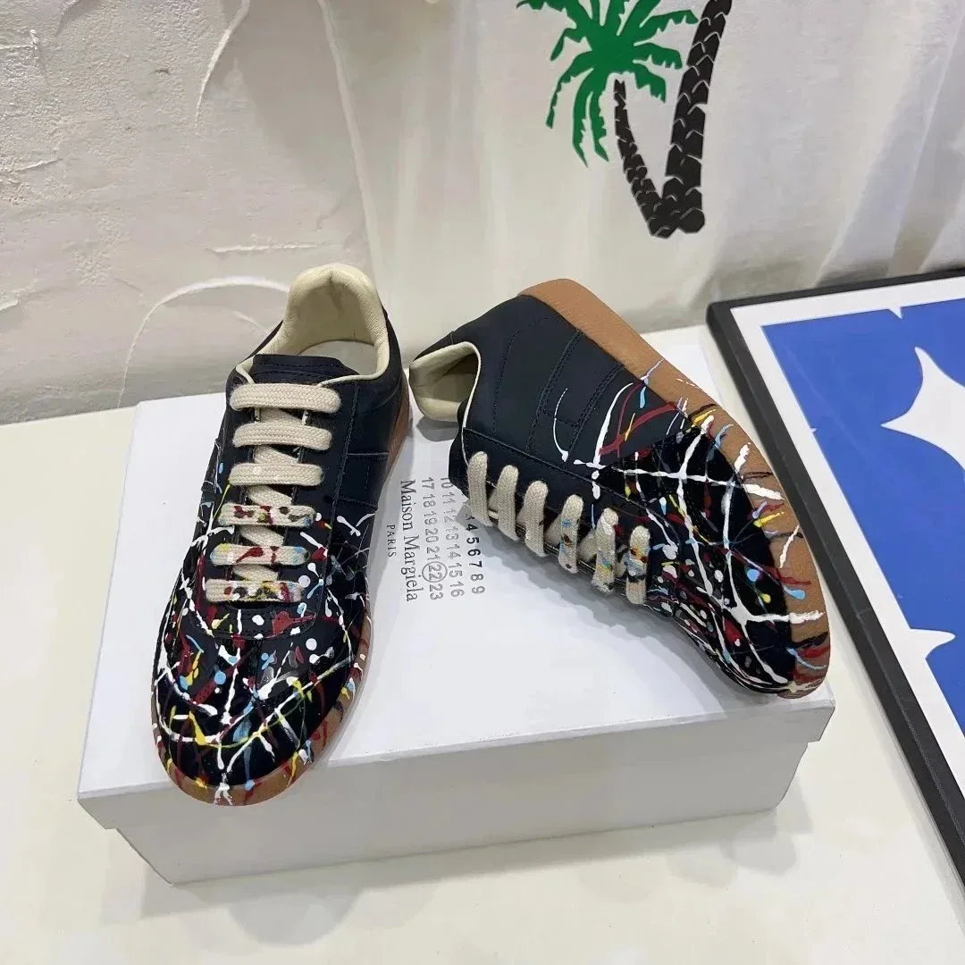 Maison Margiela Maison Margiela Replica Splatter Paint Sneakers Black Black - 1
