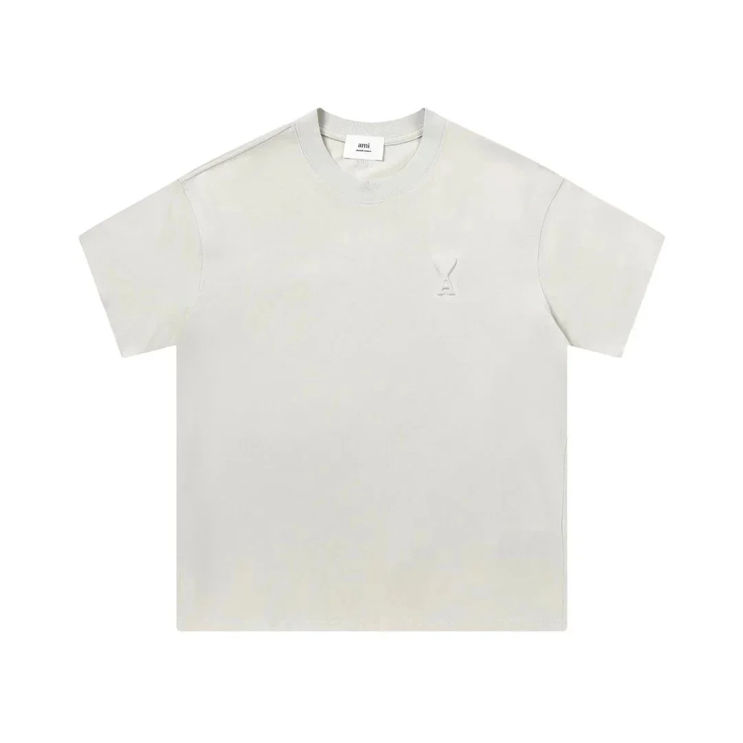 Ami Paris Ami Paris AM1061 T-Shirt Cream Solid Cream - 1