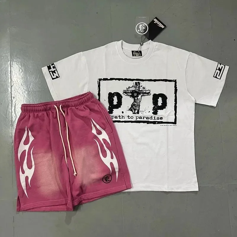 Other White PTP Path to Paradise T-Shirt & Pink Flame Shorts Set Pink - 1