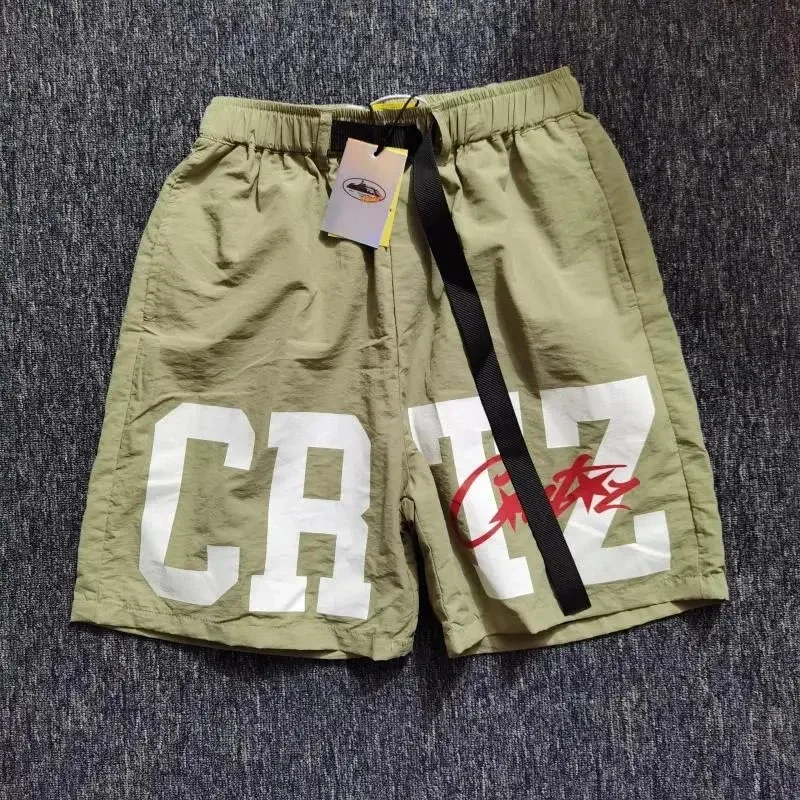 Other CRZ Casual Letter Print Shorts Khaki Multicolor - 1