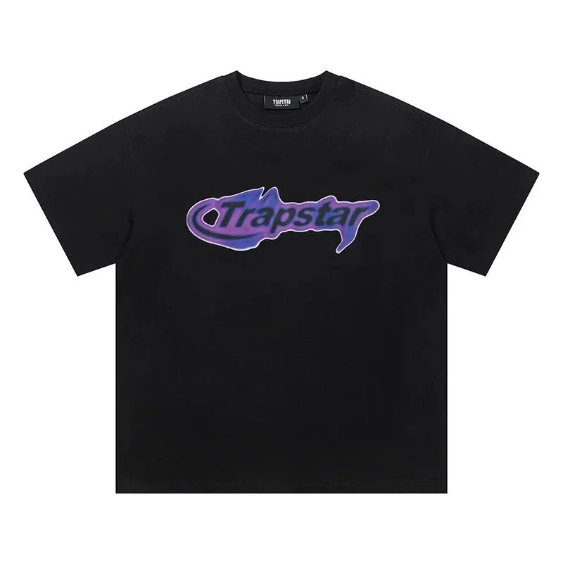 Trapstar Trapstar Black Purple Shark Logo T-Shirt Black - 1
