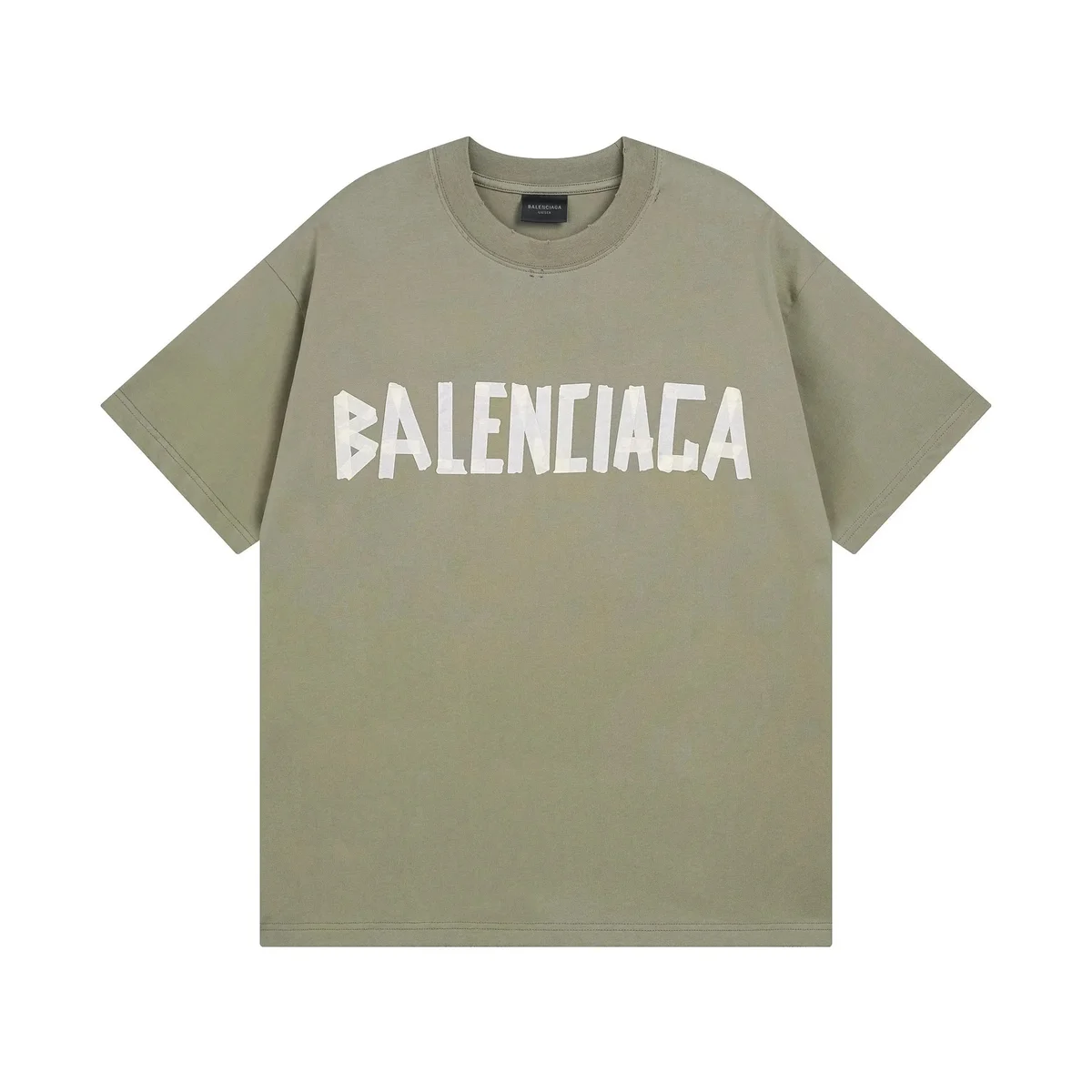 Balenciaga Balenciaga Logo T-Shirt Olive Green Green - 1