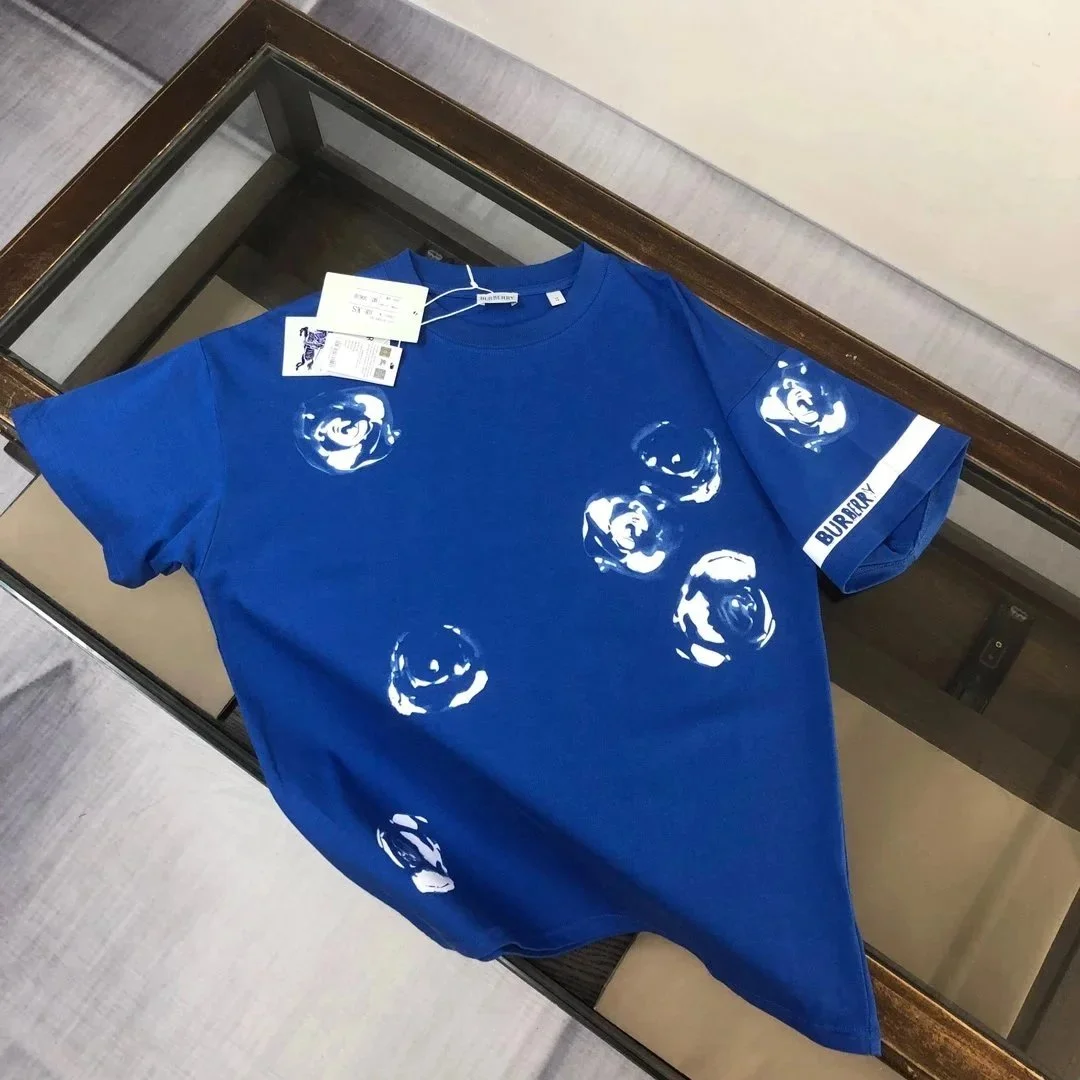 Burberry Burberry Blue Rose Print T-Shirt Blue - 1