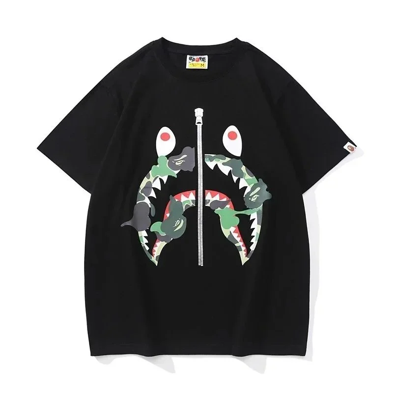 A Bathing Ape A Bathing Ape BAPE STA Triple Black Camo Shark T-Shirt Black - 1