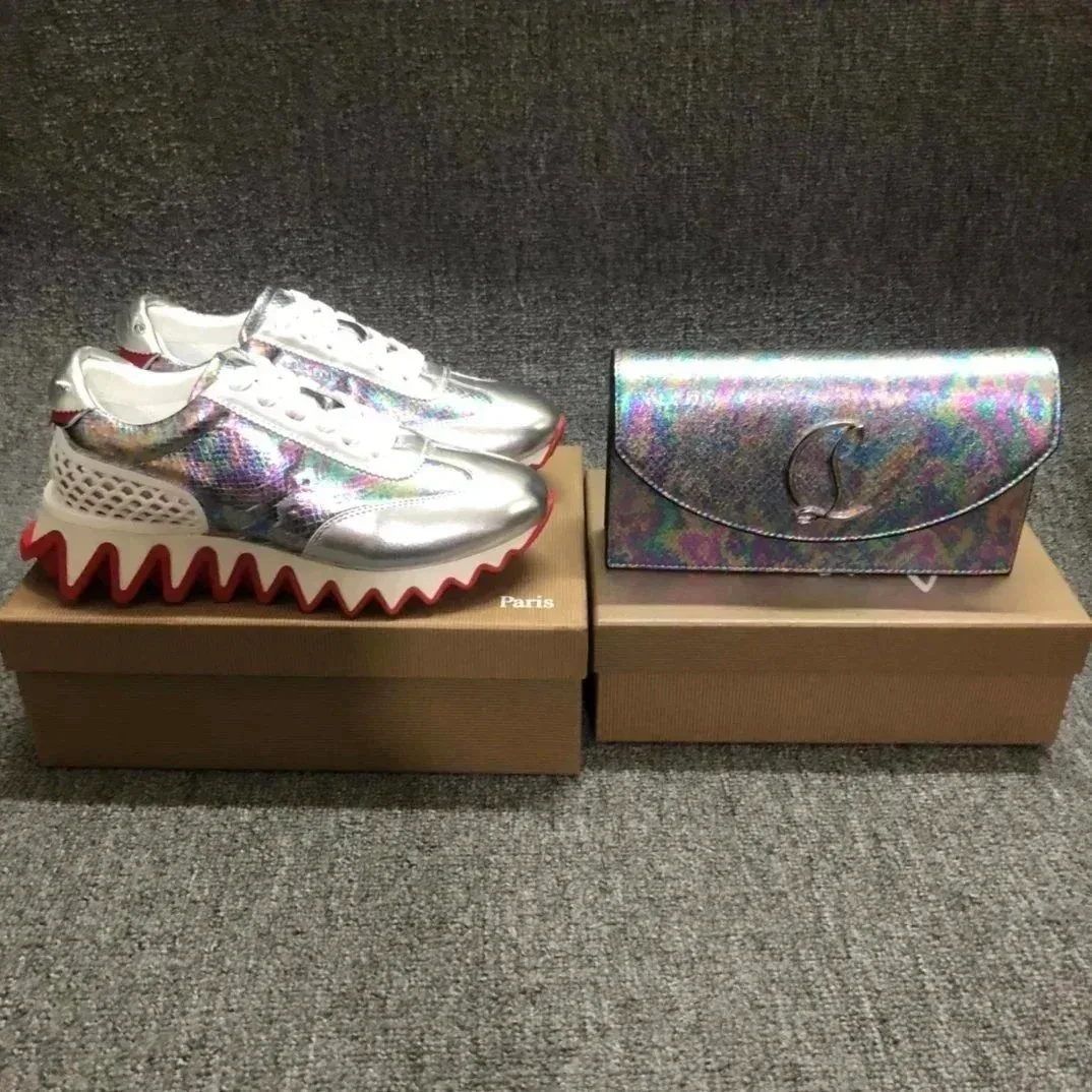 Christian Louboutin Christian Louboutin Cristal Rainbow Sneakers & Clutch Multicolor - 1