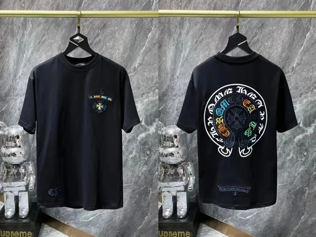 Chrome Hearts Chrome Hearts Cross Embroidered Black T-Shirt Black - 1