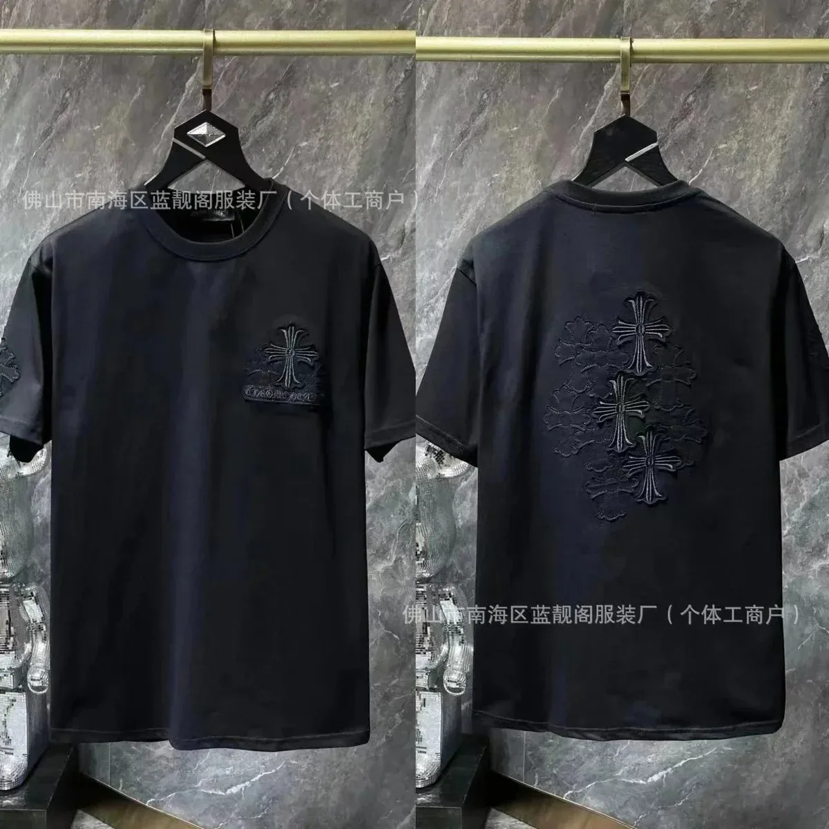 Chrome Hearts Chrome Hearts Cross Embroidery T-Shirt Black Black - 1