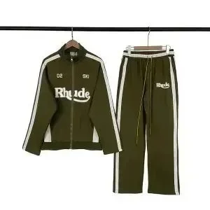 Rhude Rhude Racing Track Suit Olive Green Green - 1