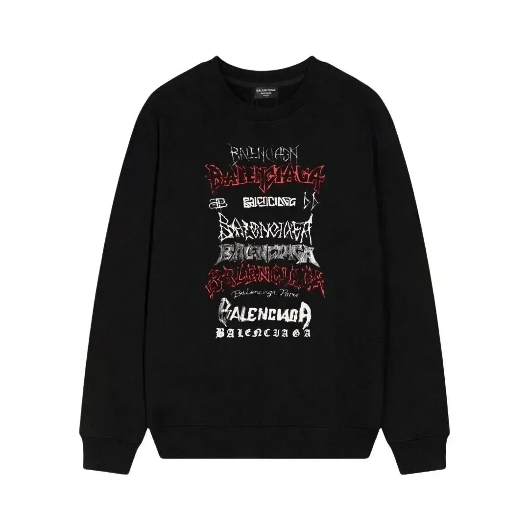 Balenciaga Balenciaga Triple Black Graphic Sweatshirt Black - 1