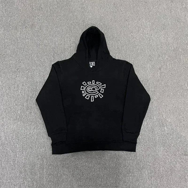 Other Black Hoodie with White Sun Graphic Black - 1