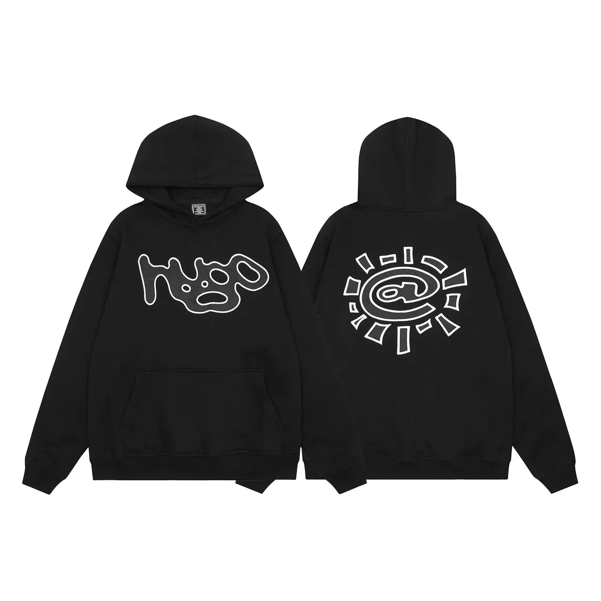 Other Black HUGO Hoodie with Graphic Print Black - 1
