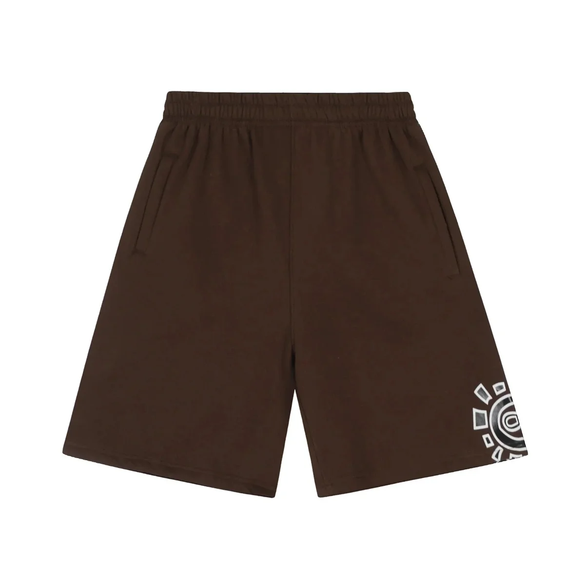 Other AD209 Coffee Brown Shorts with Sun Print Casual Brown - 1