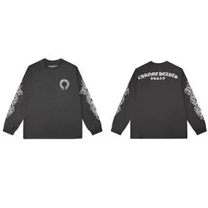 Chrome Hearts Chrome Hearts Black Floral Long Sleeve T-Shirt Black - 1