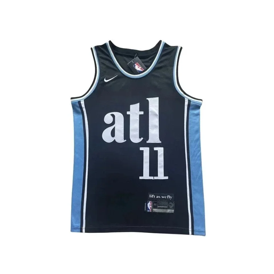 Jordan Nike Air Jordan 'atl 11' Basketball Jersey Black/Light Blue Black - 1