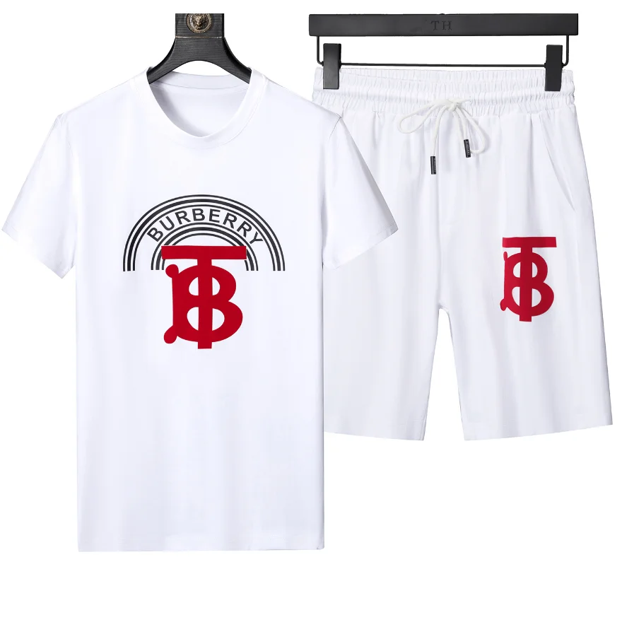Burberry Burberry TB Monogram White T-Shirt & Shorts Set White - 1