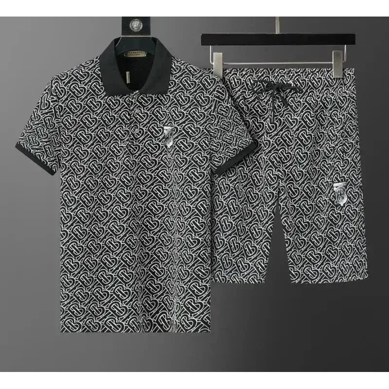 Burberry Burberry TB Monogram Polo & Shorts Set Black/White Co-ord Black - 1