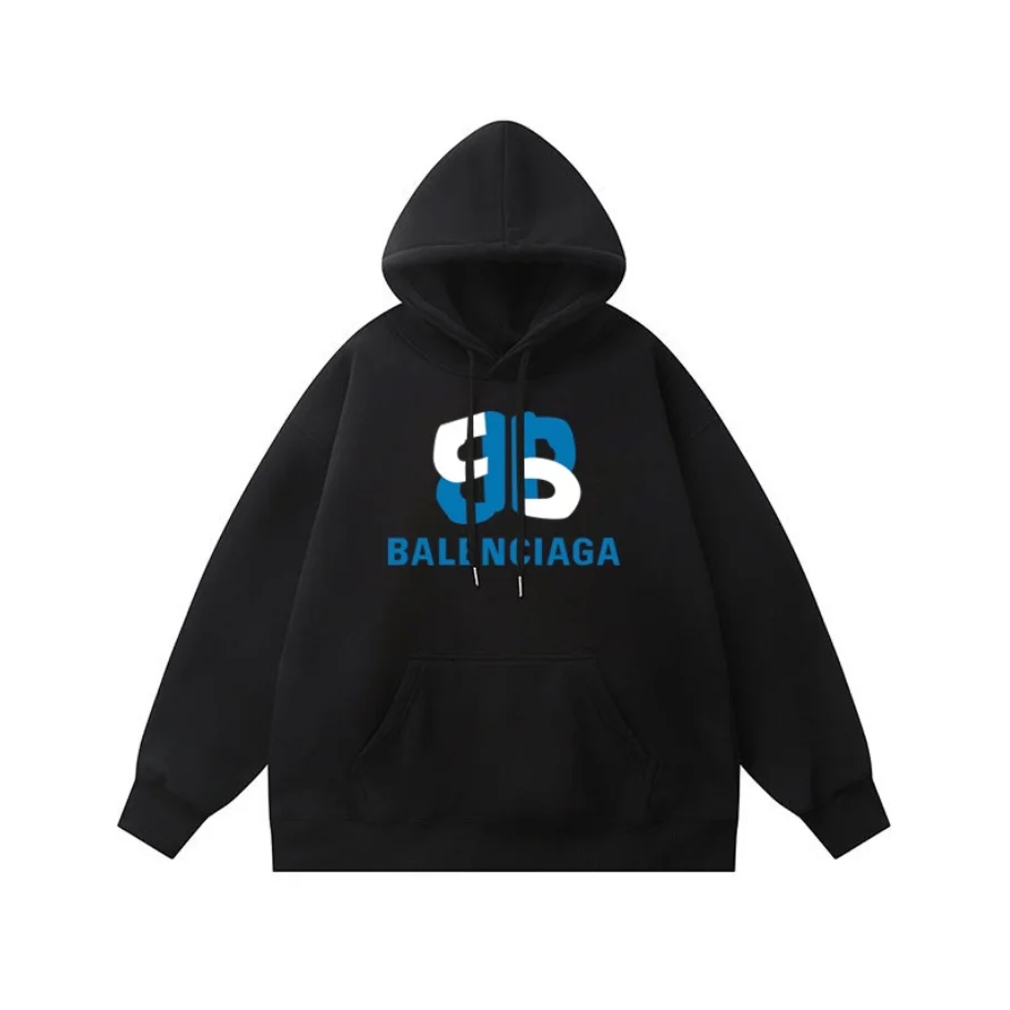 Balenciaga Balenciaga Triple Black Hoodie with BB Logo Black - 1