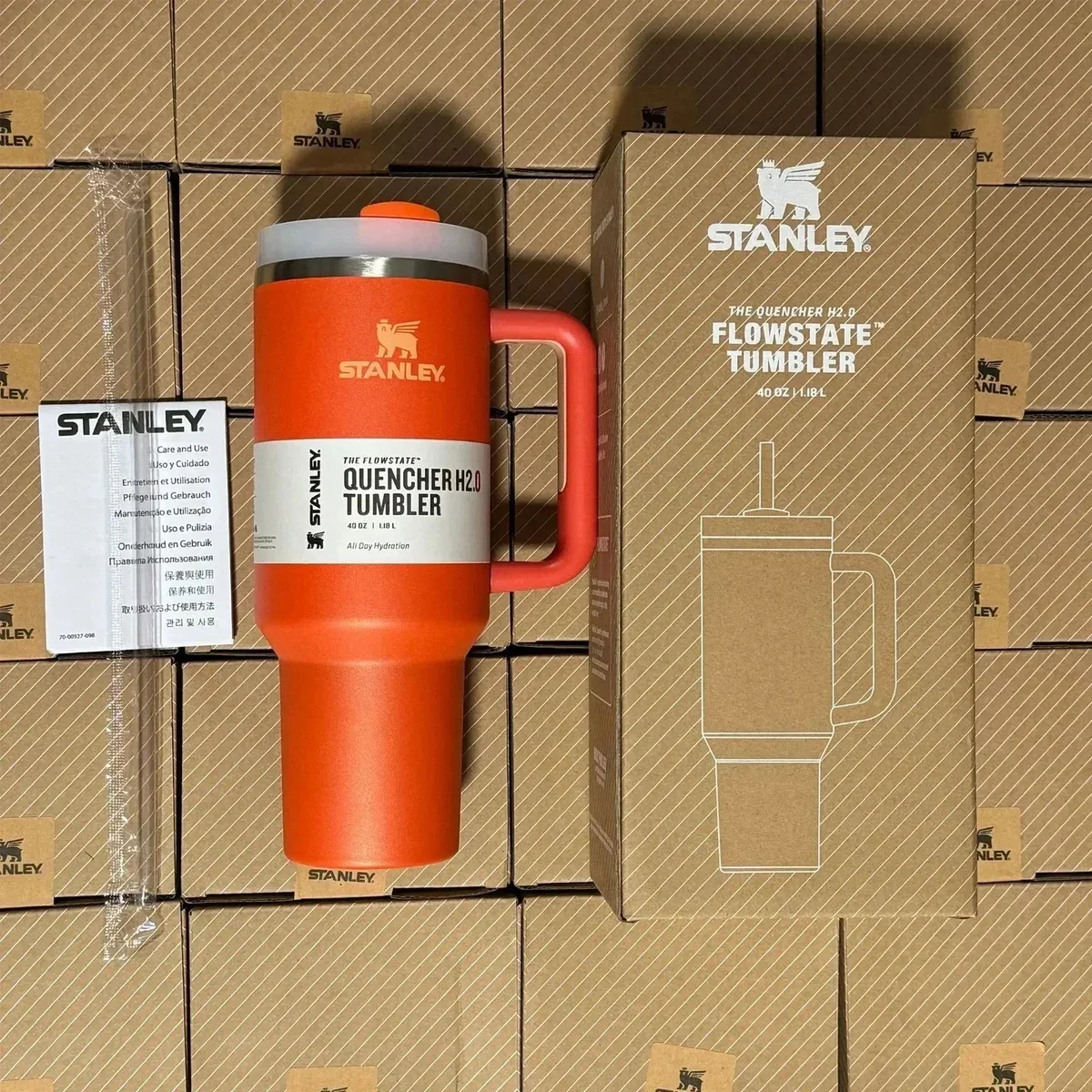 Stanley Stanley Quencher H2.0 Flowstate Tumbler Orange All Day Hydration Orange
