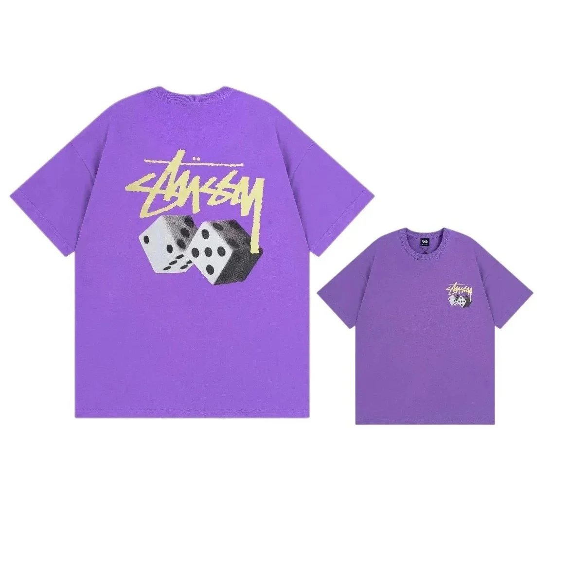 Stussy Stussy Dice Print Purple T-Shirt Purple - 1