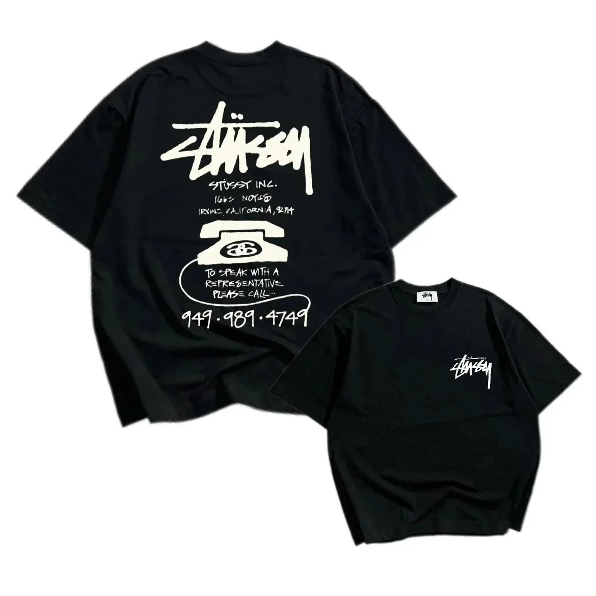 Stussy Stüssy Classic Logo Black T-Shirt Black - 1
