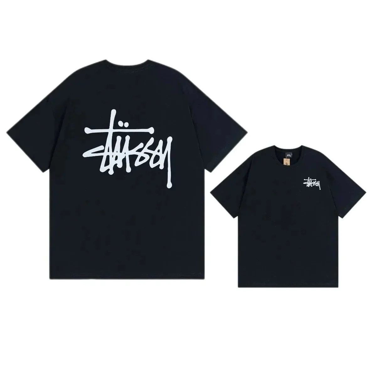 Stussy Stüssy Stock Logo Black T-Shirt Black - 1