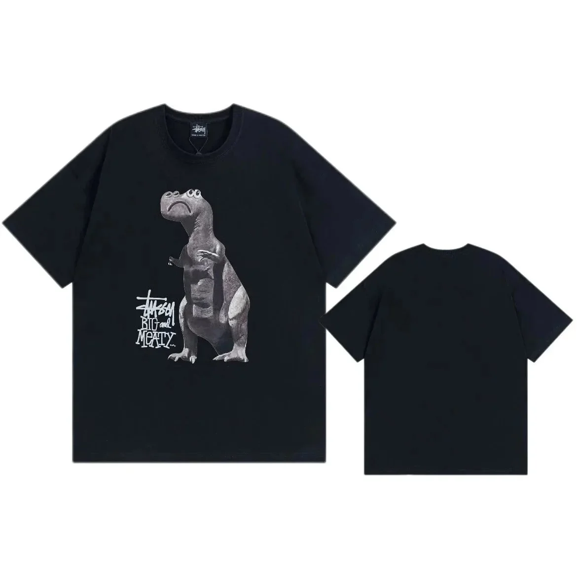 Stussy Stussy Big and Meaty Dinosaur Black T-Shirt Black - 1
