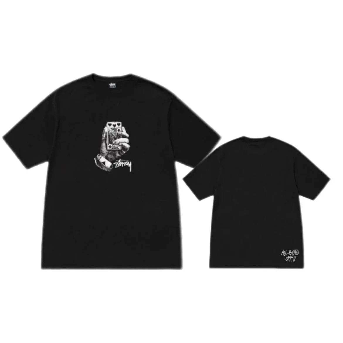 Stussy Stussy Card Hand Black T-Shirt Black - 1