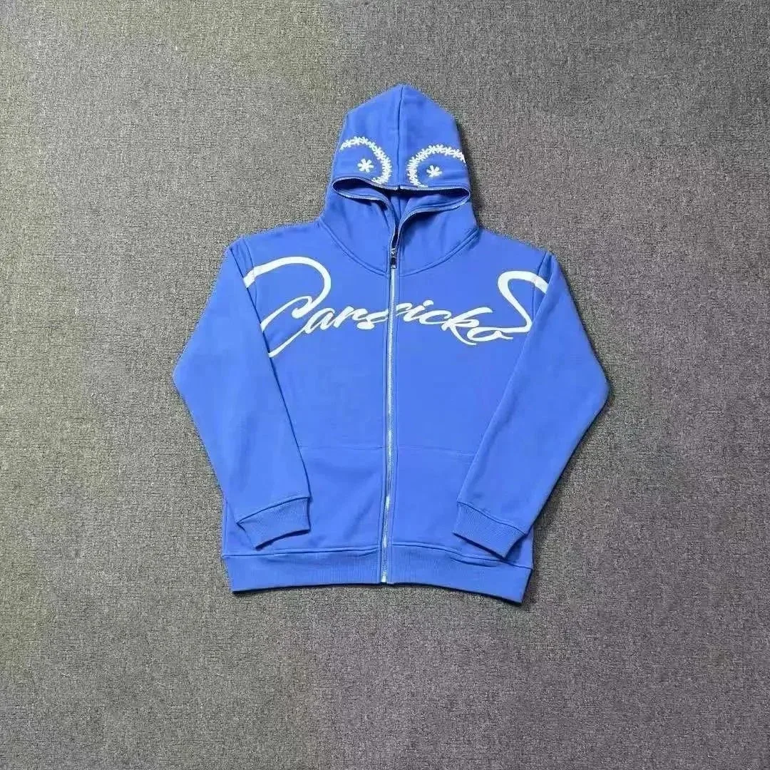 Other Blue Carsicko Hoodie with Embroidered Details Blue - 1