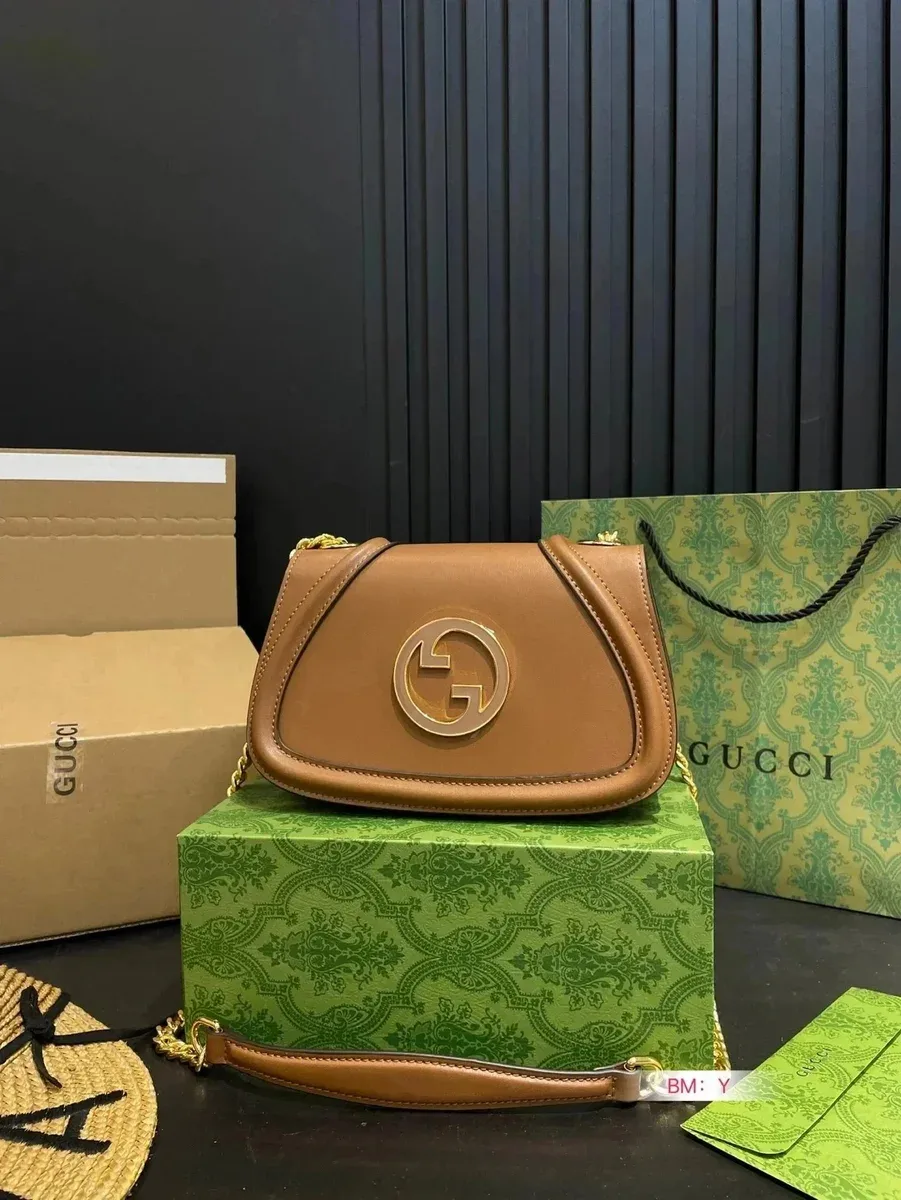 Gucci Gucci GG Marmont Tan Leather Shoulder Bag Brown - 1