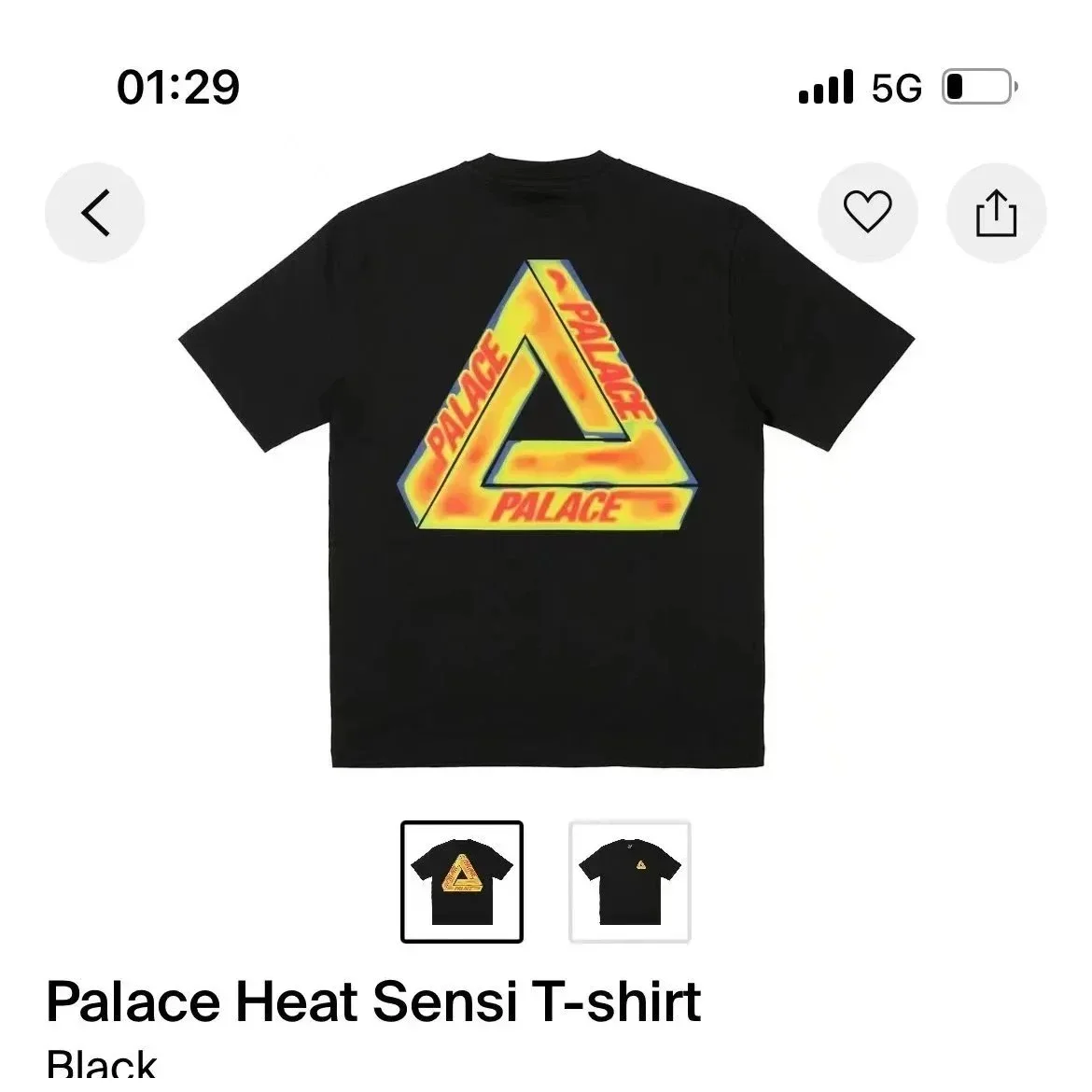 Palace Palace Heat Sensi T-Shirt Black Black - 1
