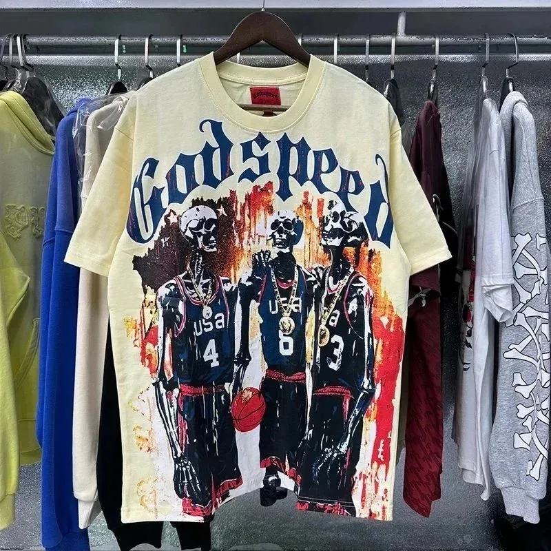 Godspeed Godspeed 7003 Beige Basketball Print T-Shirt Beige - 1