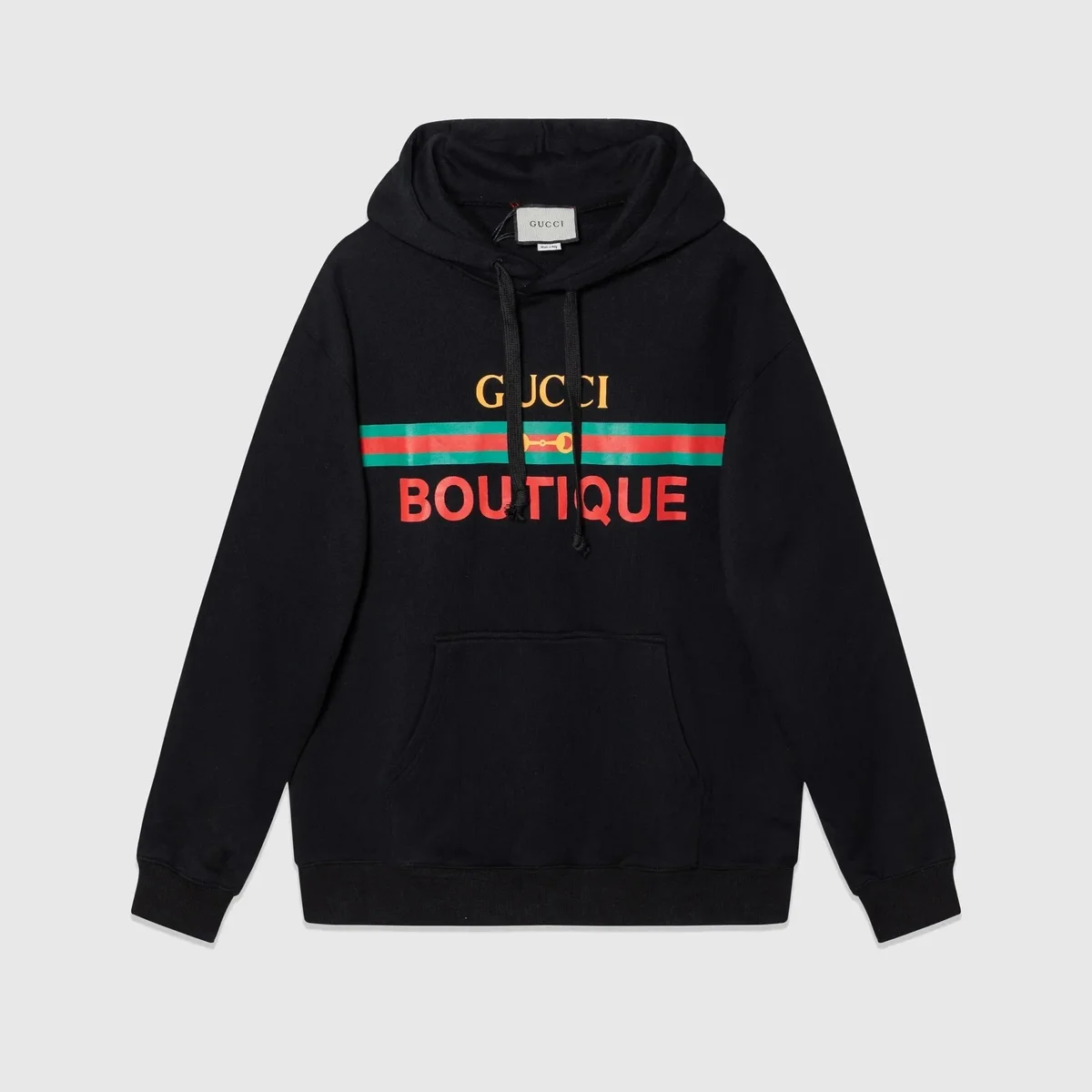 Gucci Gucci Boutique Black Hoodie with Striped Logo Black - 1