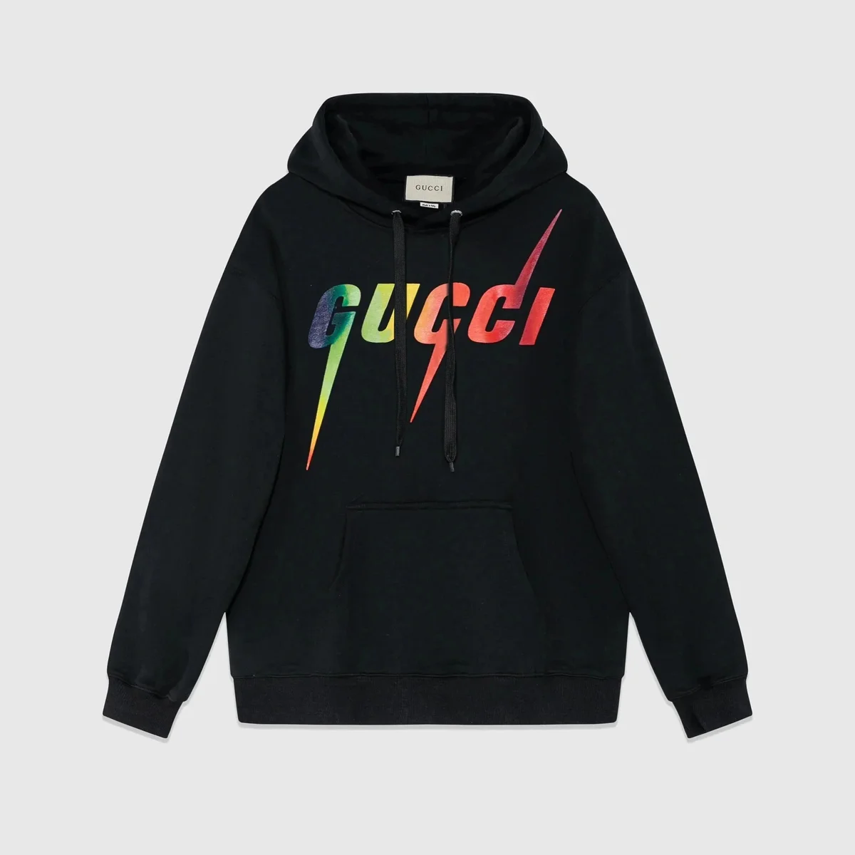 Gucci Gucci Black Rainbow Lightning Hoodie Black - 1