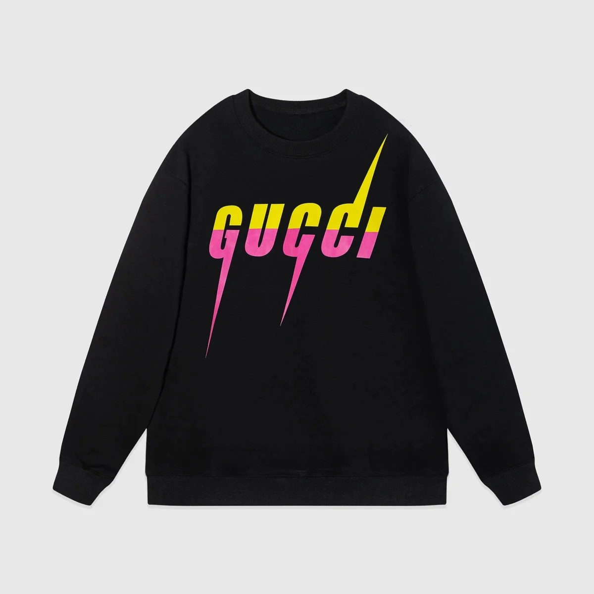 Gucci Gucci Black Yellow-Pink Logo Sweatshirt Black - 1