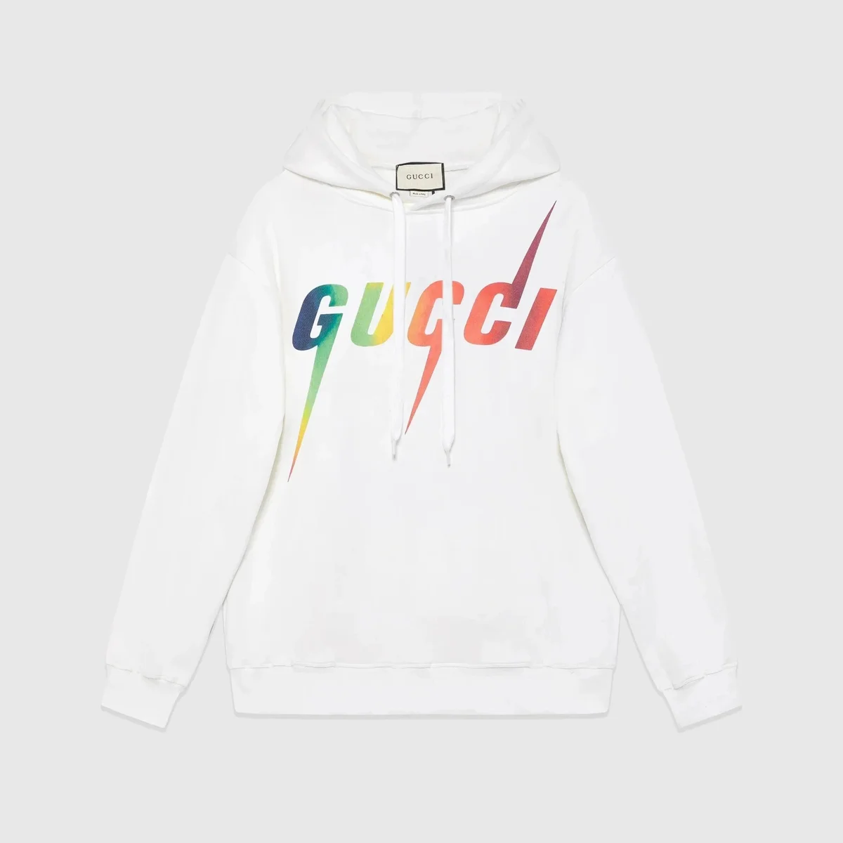 Gucci Gucci Rainbow Lightning Hoodie White Cotton White - 1