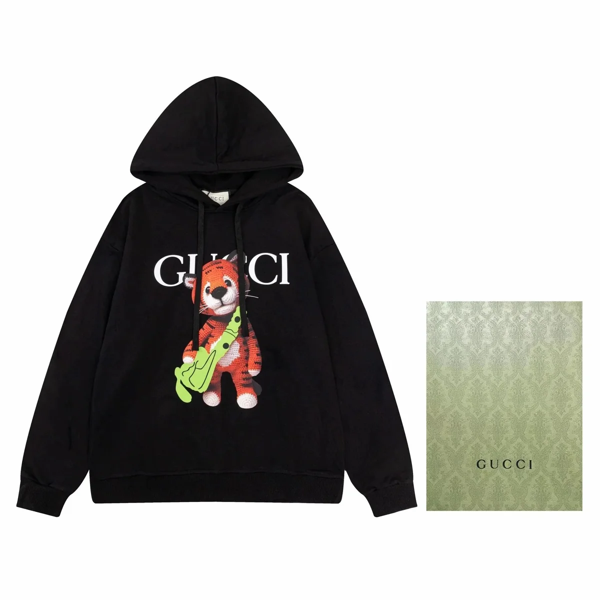 Gucci Gucci Black Tiger Print Hoodie Black - 1
