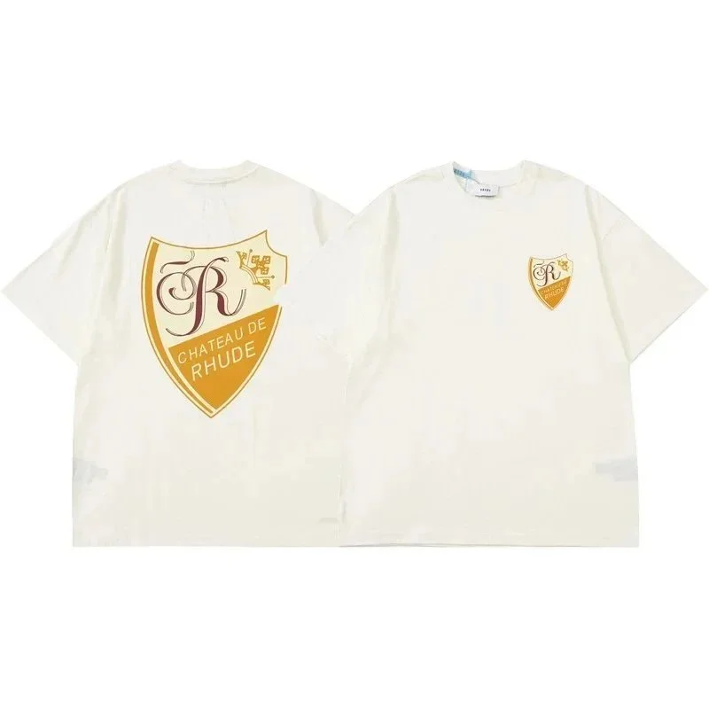 Other Unisex White 'Chateau de Rhude' Shield T-Shirt White - 1