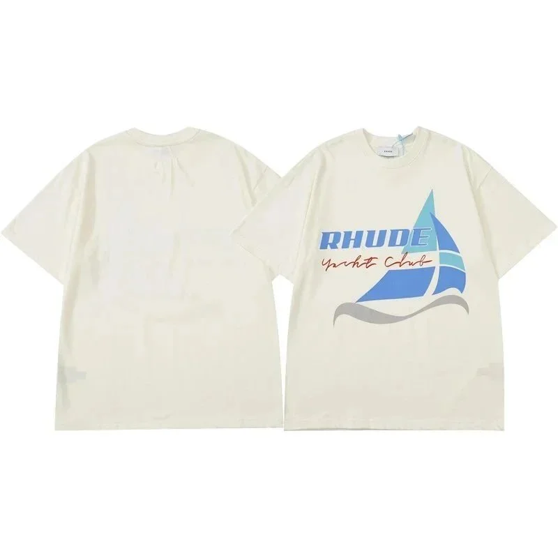 Rhude Rhude Yacht Club White Sail Print T-Shirt White - 1