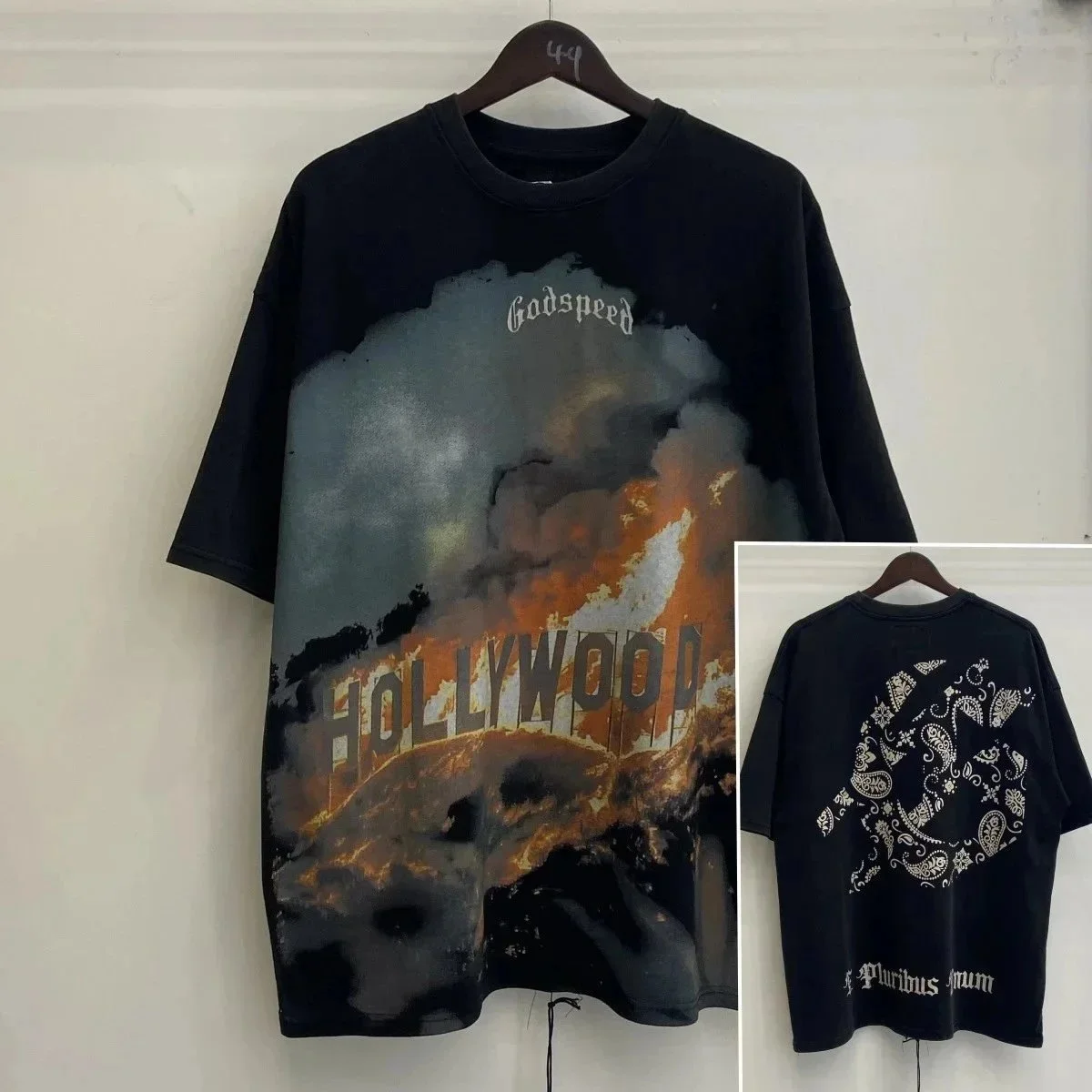 Godspeed Godspeed Hollywood Flames Black T-Shirt Black - 1
