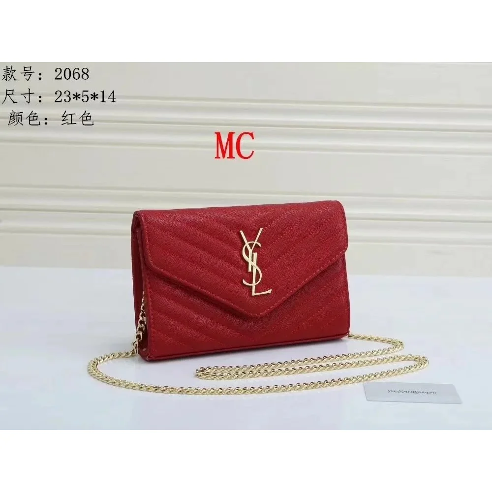 Saint Laurent Saint Laurent Monogram MC Red Leather Crossbody Bag Red - 1