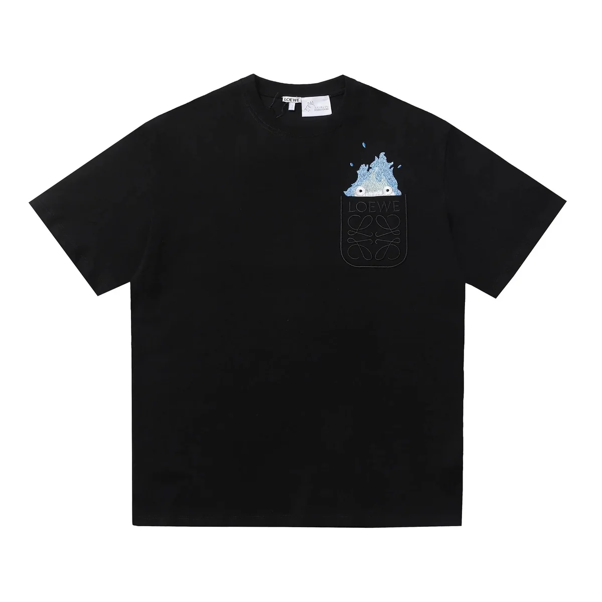 Loewe Loewe Pocket T-Shirt Black Blue Embroidery Black - 1
