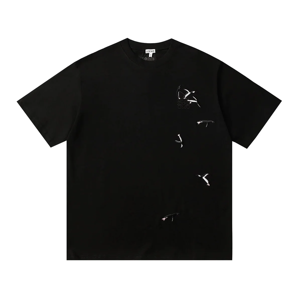 Loewe Loewe Bird Embroidery Black T-Shirt Black - 1