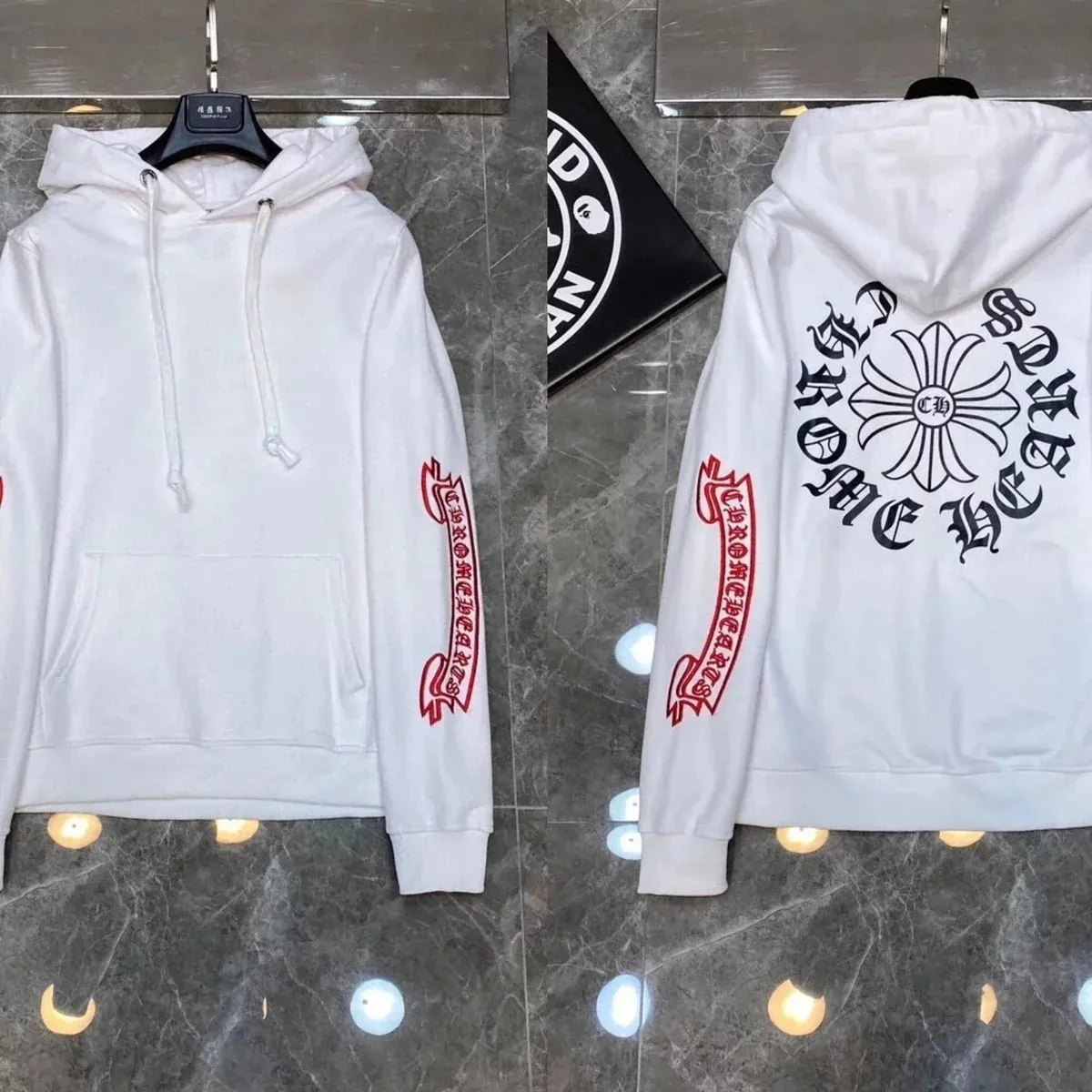 Chrome Hearts Chrome Hearts White Supreme Heart Hoodie White - 1
