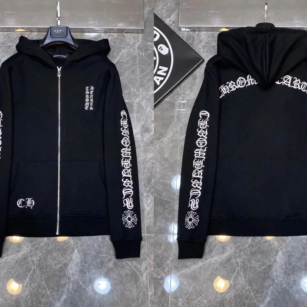 Chrome Hearts Chrome Hearts CH Plus Zip-Up Hoodie Black Black - 1