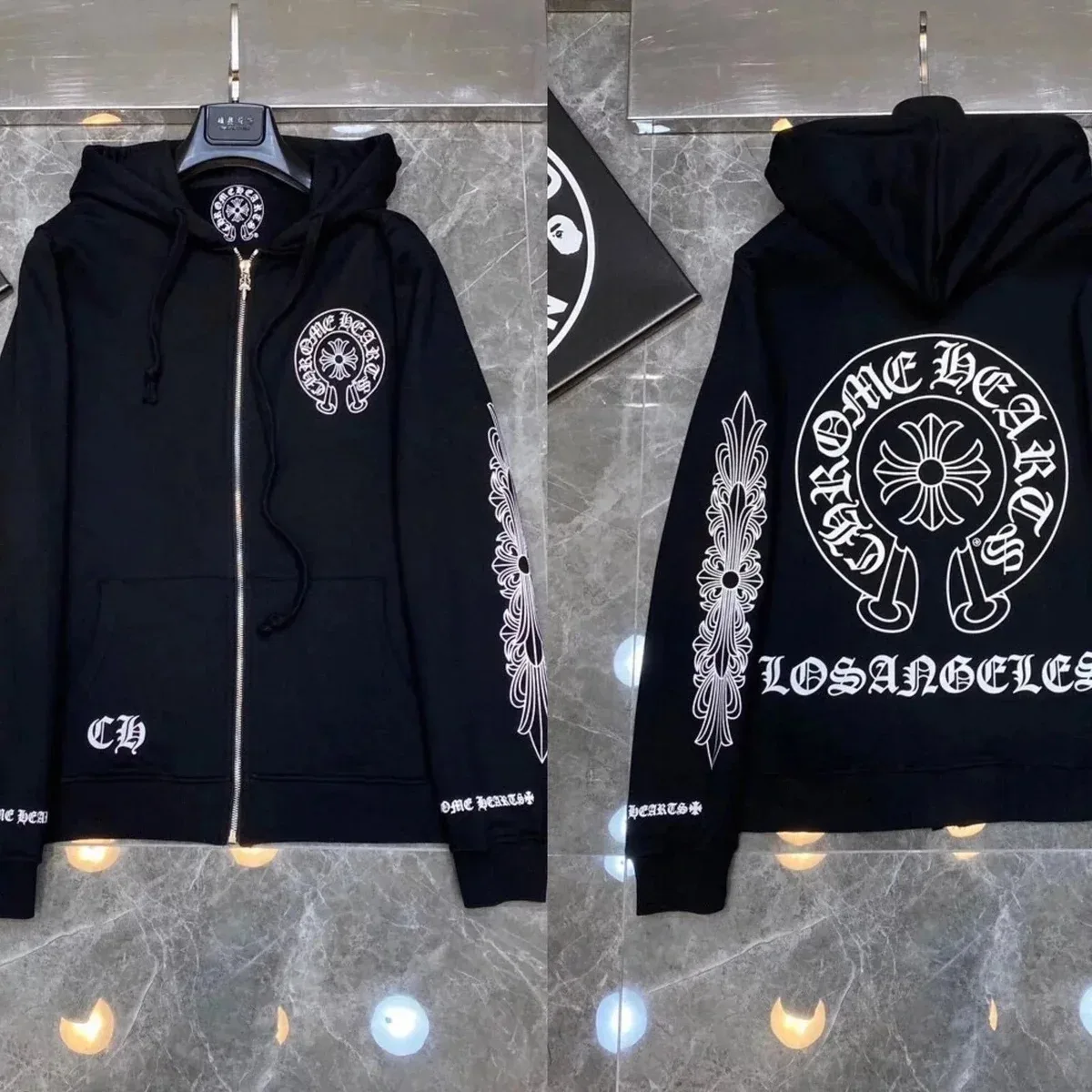 Chrome Hearts Chrome Hearts Black Los Angeles Zip-Up Hoodie Black - 1