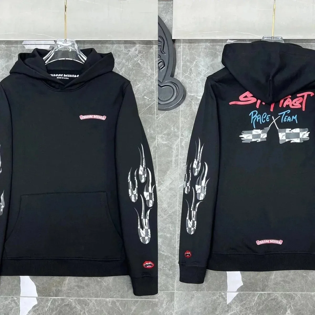Chrome Hearts Chrome Hearts Simfast Race Team Black Hoodie Black - 1