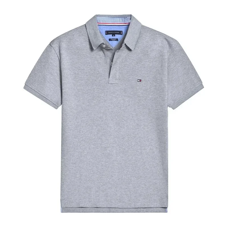 Tommy Hilfiger Tommy Hilfiger Grey Solid Polo Shirt Grey - 1