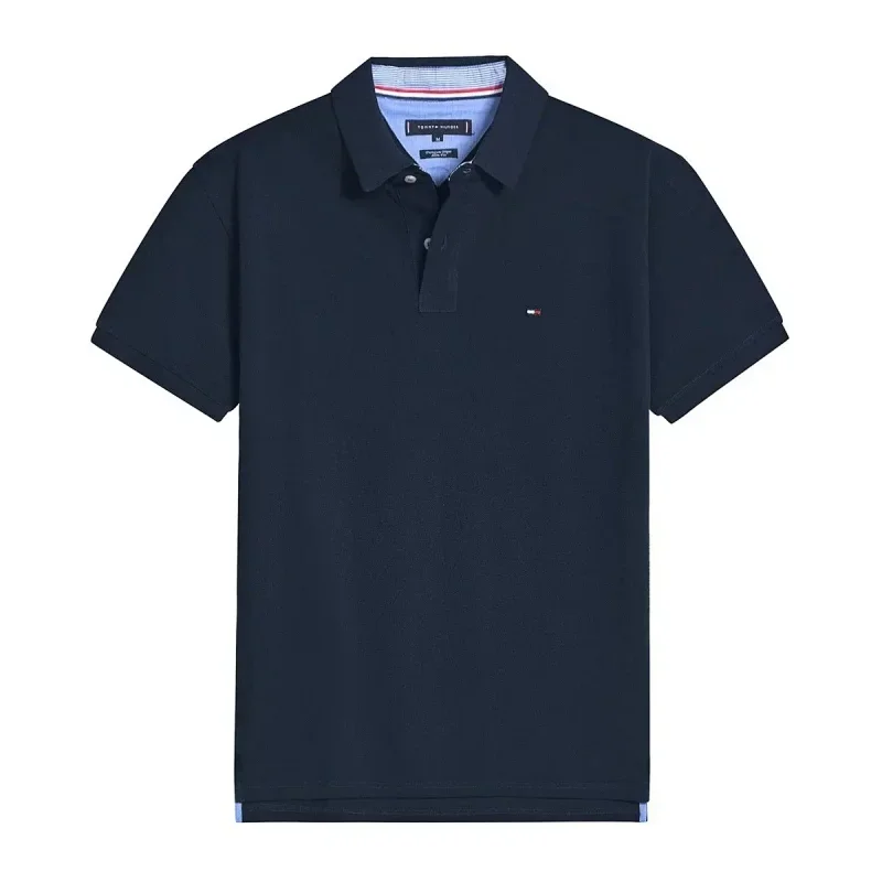 Tommy Hilfiger Tommy Hilfiger Polo Shirt Navy Solid T-Shirt Navy - 1