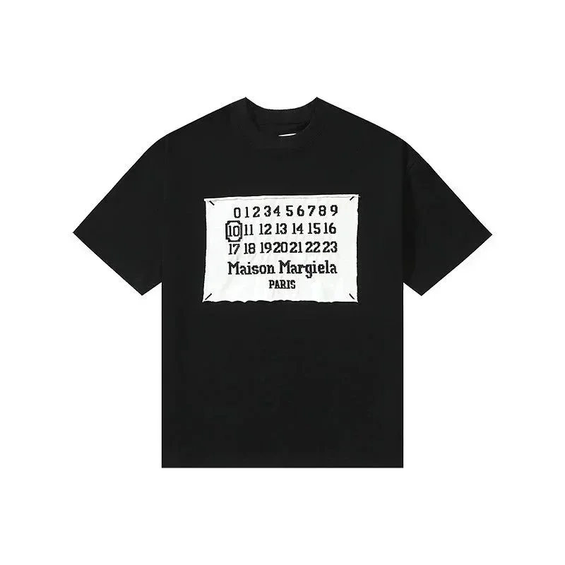 Maison Margiela Maison Margiela Black 'Numbers' T-Shirt Black - 1